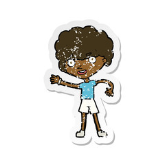 retro distressed sticker of a cartoon sporty person