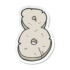 sticker of a cartoon stone number eight