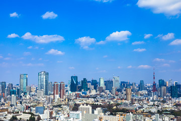 Fototapeta na wymiar (東京都-都市風景)展望ラウンジから望む六本木方面の風景１