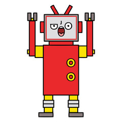 cute cartoon angry robot
