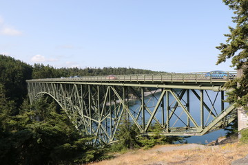 Fototapeta na wymiar steel bridge over ocean