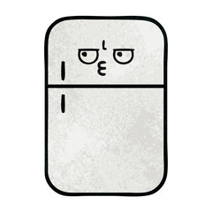 retro grunge texture cartoon fridge freezer