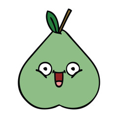 cute cartoon green pear