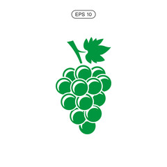 grapes icon, vector fruit illustration, nature wine