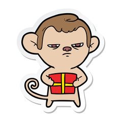 sticker of a cartoon monkey