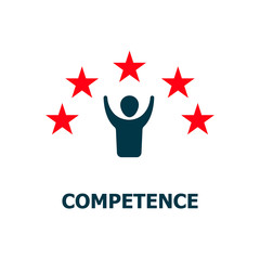 Vector lines icon competence level