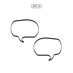 Fototapeta premium speech bubble thin, line icon on white background; isolated flat