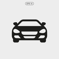 Plakat Car front view icon on transparent background