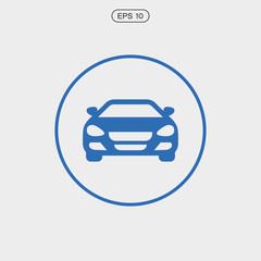 Car front view icon on transparent background
