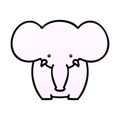quirky gradient shaded cartoon elephant