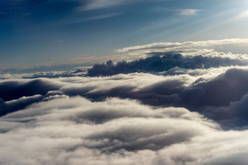 Naklejka premium View from the sky, cloud, a group of clouds in the sky