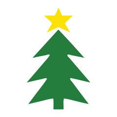 flat color retro cartoon christmas tree