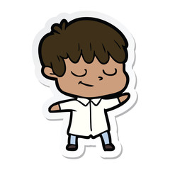 Obraz premium sticker of a cartoon happy boy