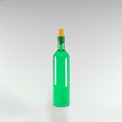 botella vidrio verde