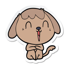 sticker of a cute cartoon dog