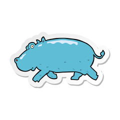 sticker of a cartoon hippopotamus