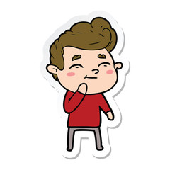 sticker of a happy cartoon man