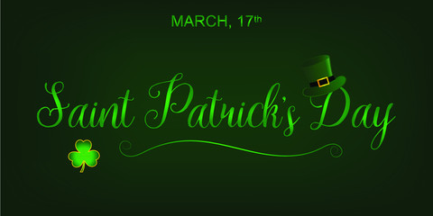 Saint Patricks Day template light green text on a green background