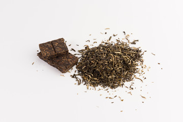 green tea isolated on white background