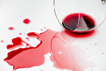 Spilled red wine. Bordeaux, merlot, cabernet