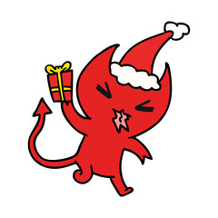 christmas cartoon of kawaii devil