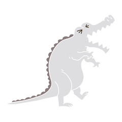 quirky hand drawn cartoon crocodile