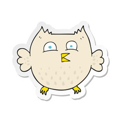sticker of a cartoon happy owl