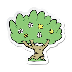 sticker of a cartoon tree