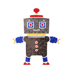 quirky retro illustration style cartoon robot