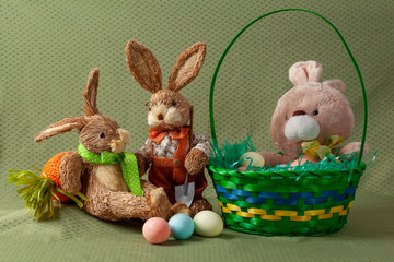 easter bunny and eggs