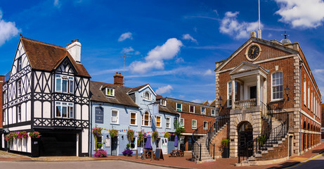 Historic Old Poole Town buildings - obrazy, fototapety, plakaty