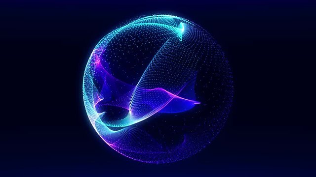 Abstract Orb Magic -blue and purple- Motion Graphic- Seamless Loop 4K UHD 3840-2160