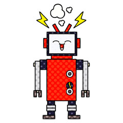 comic book style cartoon robot