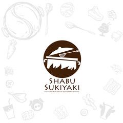 shabu sukiyaki logo icon graphic japanese buffet restaurant