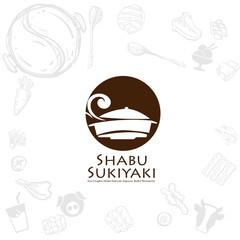 shabu sukiyaki logo icon graphic japanese buffet restaurant
