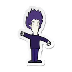 sticker of a cartoon vampire man