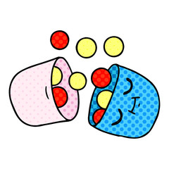 cartoon of a smiling pill