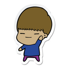sticker of a cartoon smug boy