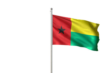 Guinea-Bissau flag waving isolated white background 3D illustration