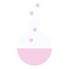 flat color retro cartoon science experiment