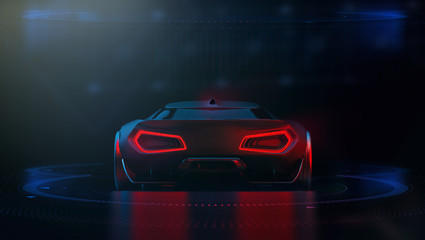 Plakat Futuristic hi tech sports car (3D Illustration)