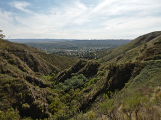 The view at Cerro La Banderita, near La Falda, Cordoba, Argentina.