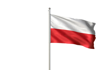 Fototapeta na wymiar Poland flag waving isolated white background 3D illustration