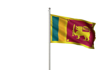 Sri Lanka flag waving isolated white background 3D illustration