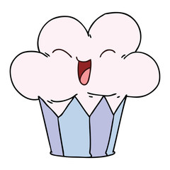 quirky hand drawn cartoon happy cake