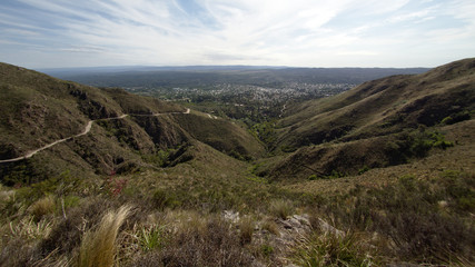 Obraz premium The view at Cerro La Banderita, near La Falda, Cordoba, Argentina.