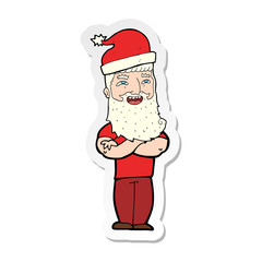 sticker of a cartoon santa claus
