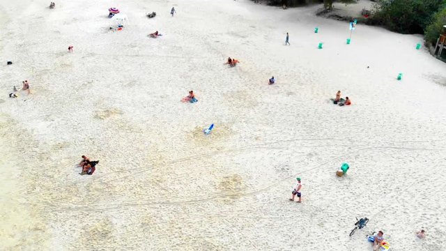 Top view of a big sandy beach in brazil - dolly front  