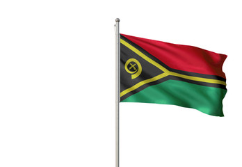 Vanuatu flag waving isolated white background 3D illustration