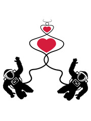 herzen astronauten 2 freunde team paar liebe schlauch weltall kosmonaut raumfahrer raumschiff rakete science fiction weltraumfahrer forscher fliegen schweben schwerelos raumanzug zukunft clipart